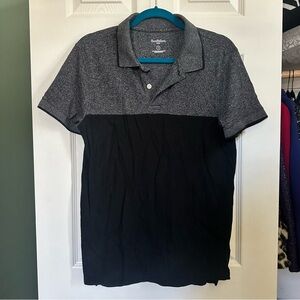 Goodfellow and Co Pepper Grey and Black Short Sleeve Polo Shirt size M